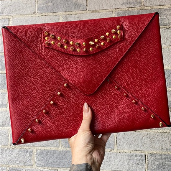 Studded leather envelope bag - Picture 2 of 9